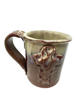 Spirit Song Studio Mug Redware Drip Glaze Cross Earthenware Mississippi 12 oz